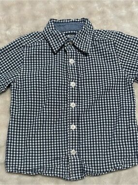 OshKosh B'gosh Navy & White Gingham Button Down